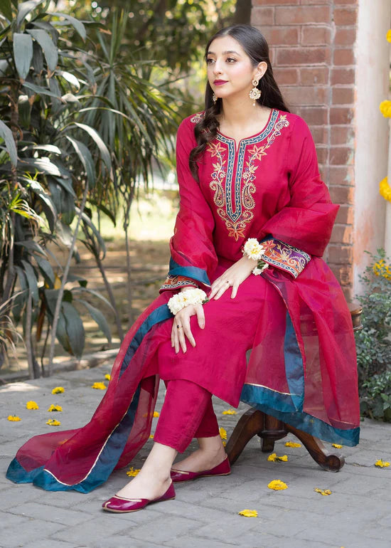 Women Embroidery Dress With Dupatta Unstitched