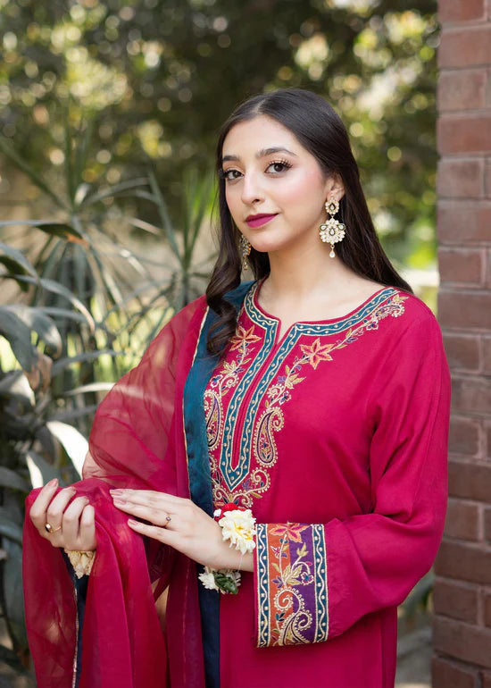 Women Embroidery Dress With Dupatta Unstitched